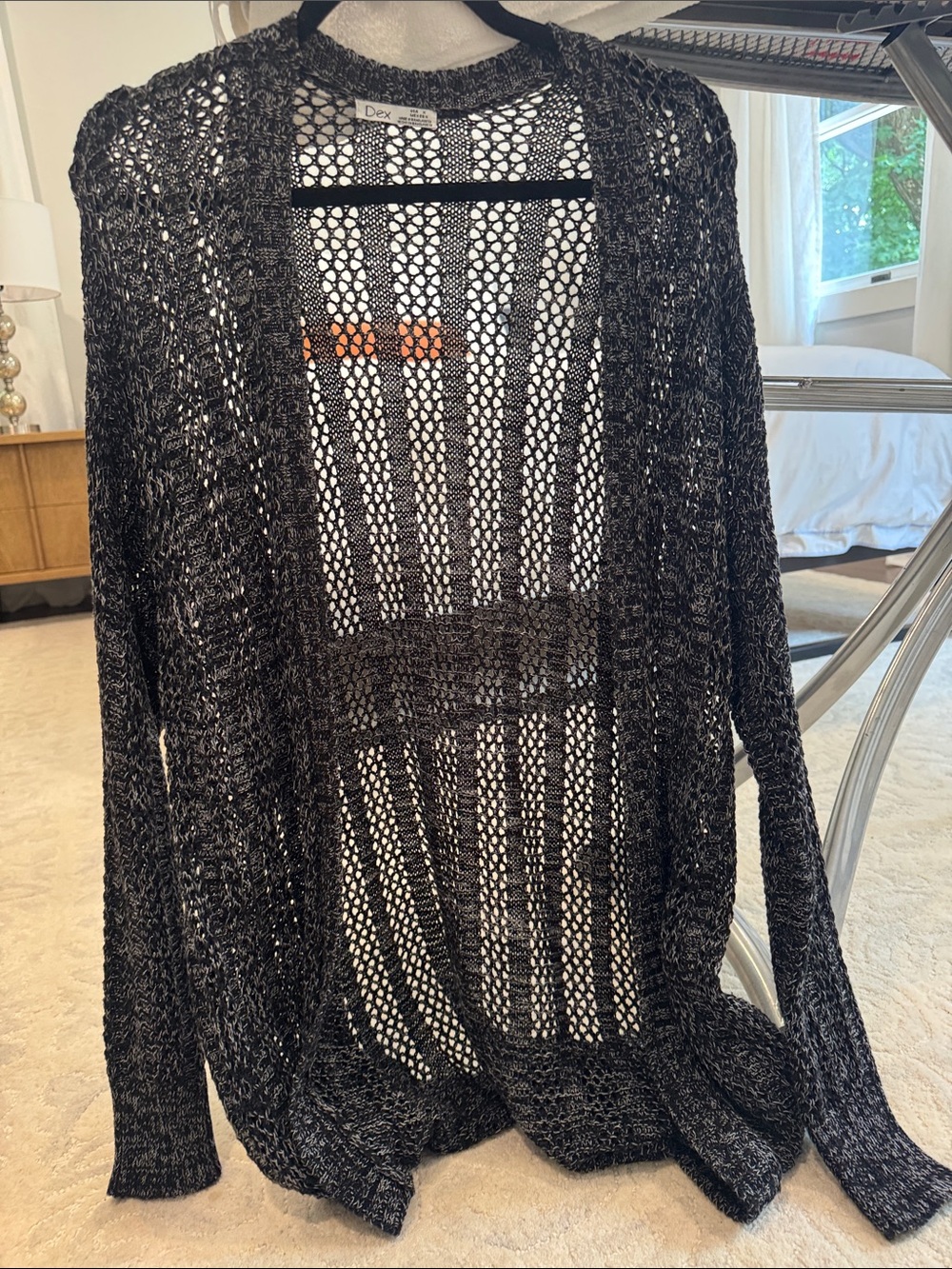 Dex Open-Weave Black Cardigan